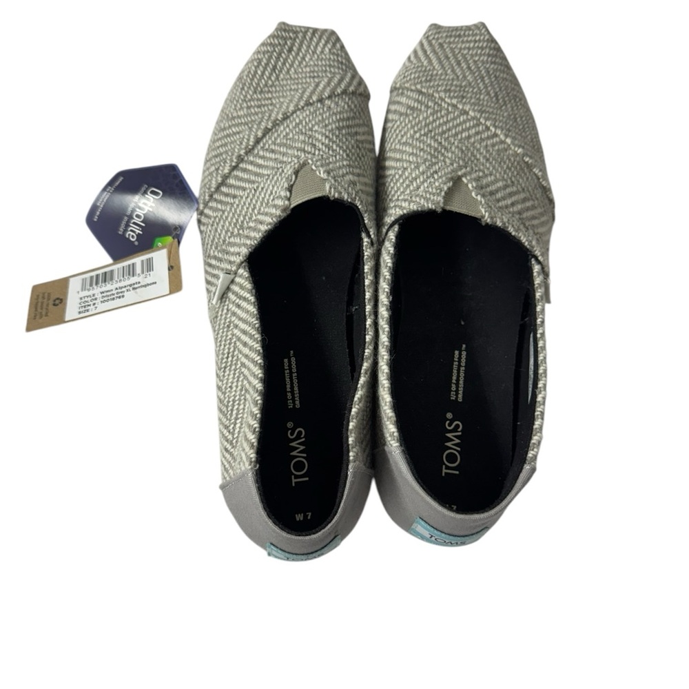 Toms Gray Canvas Slip-On Flats